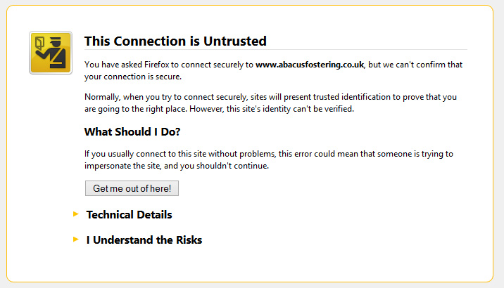 Firefox - Connection Not Trusted