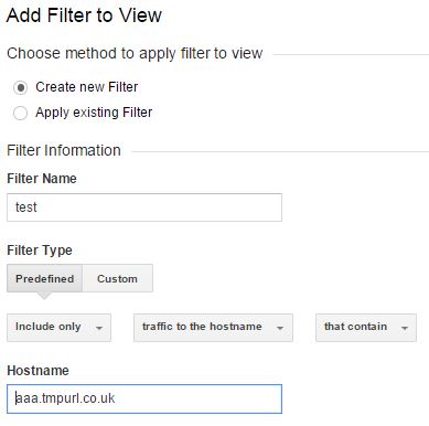 Google analytics filter for a single sub domain domain