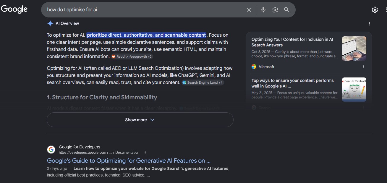an AI Overview on Google Search 