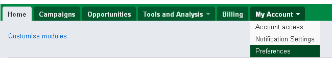 preferences in google adwords